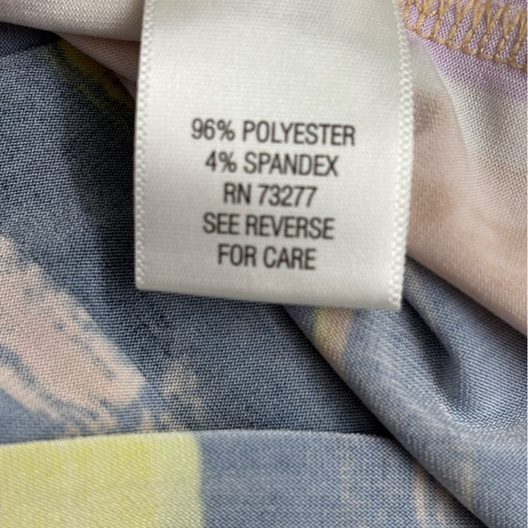 Simply Vera Vera Wang Purple and Yellow Ruched Blouse - Picture 4 of 12